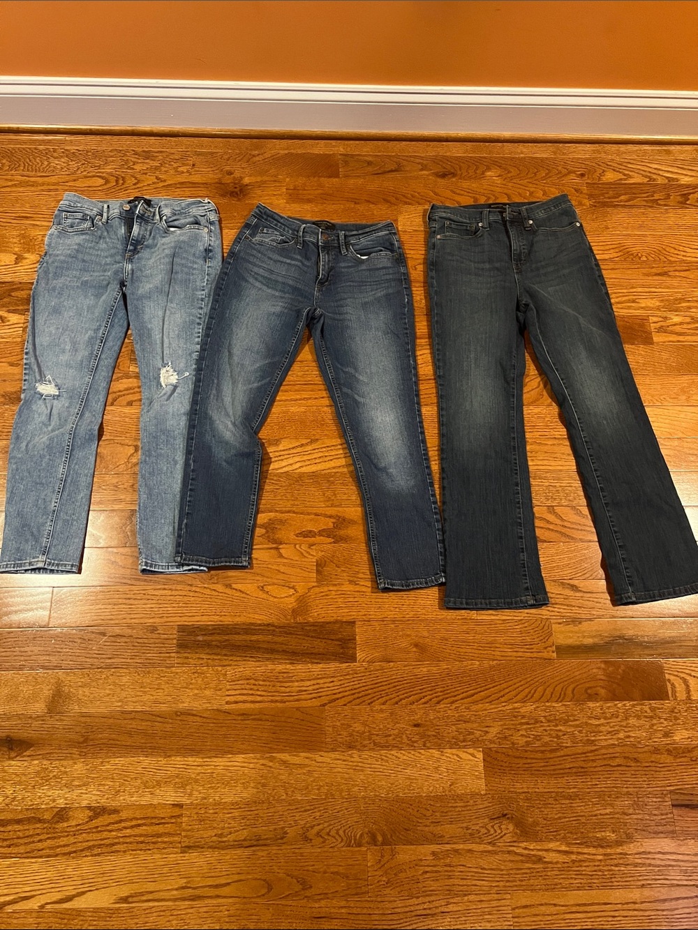(3) Banana Republic Women's Straight Leg Jeans - Light, Medium & Dark Blue